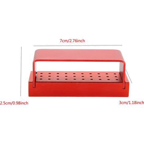 Boîtier de Stérilisation en Aluminium pour Fraises Dentaires, Porte-Blocs Autoclavable Rouge (1/5)