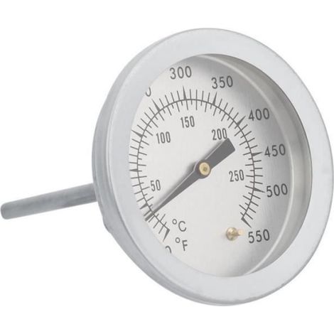 Thermometre - Echelle Double - Aluminium Et Acier Inoxydable - Pour Barbecue Four Fumoir - 1 Unite (1/4)