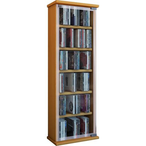 Holz CD DVD Regal Classic Glastür (1/2)