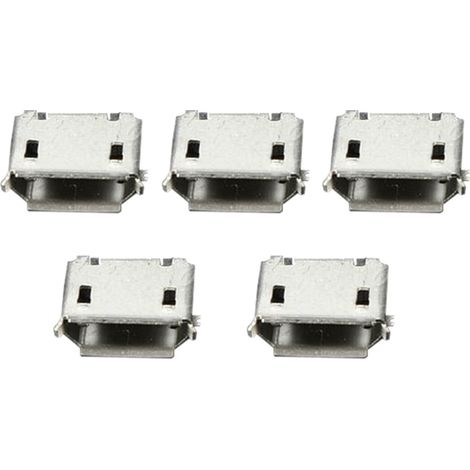 Connecteur micro USB type B femelle, connecteur CMS 5 broches, port PCB, 50 pièces par paquet (1/5)
