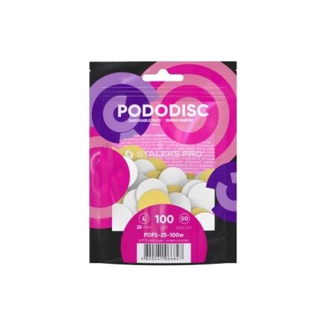 Lucidi abrasivi Staleks Pododisc, base morbida bianca, grana 100, 50 pezzi
