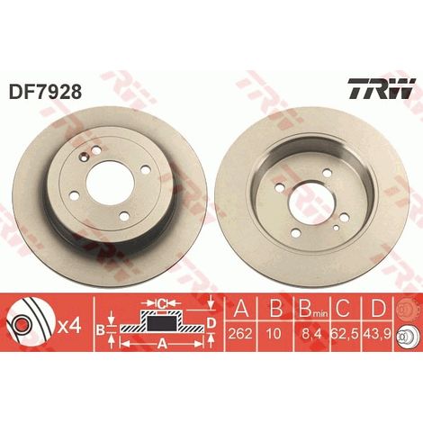 DISQUE DE FREIN ARRIÈRE DF7928 TRW (1/2)