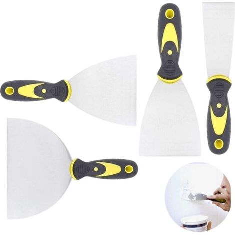 Set of 4 steel coating knife scrapers wallpaper and wall scrapers