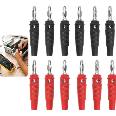 12 flexible Bananenstecker 4 mm – lötfrei – stapelbar (1/2)