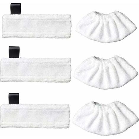 Set of 3 replacement microfiber wipes and 3 microfiber cloths for Karcher Easy Fix SC1/SC2/SC3/SC4/SC5/SV7. Accessory cloth for Kärcher Easy Fix (1/5)