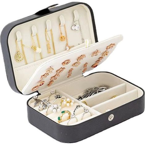 Boite à bijoux, boite de rangement bijoux de voyage femme, boite de rangement bijoux femme, petite boite de rangement bijoux, peut ranger bagues, boucles d'oreilles, boucles d'oreilles, colliers, brac