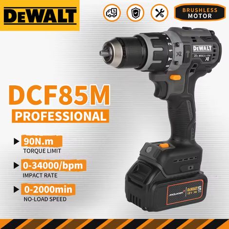 DEWALT DCD85M Perceuse visseuse 18V XR sans fil brushless, outil seul, menuiserie assemblage perçage bois (1/5)