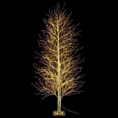 Albero Natalizio Luminoso con 2000 Luci Led Bianco Caldo per Interni ed Esterni Altezza 2,4 Metri 351 Rami (1/4)