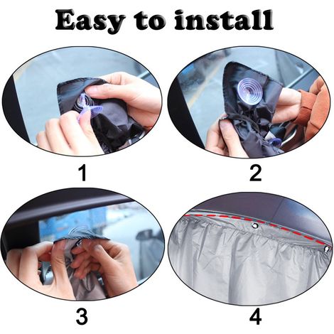 Store Pare-Soleil Auto Stores Rideaux Pare-Soleil pour Fenêtres Latérales Arrière avec Ventouses et Sac de Rangement