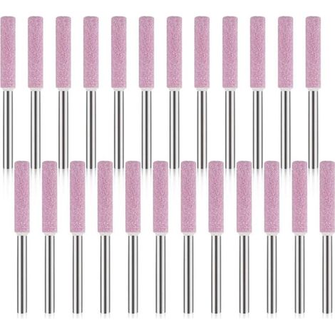 YMYNY Paquet de 24 Pierres à Aiguiser pour AffûTeuse de TronçOnneuse, Outil de Meulage de Polissage pour AffûTeuse de TronçOnneuse 3X4.8mm (1/4)