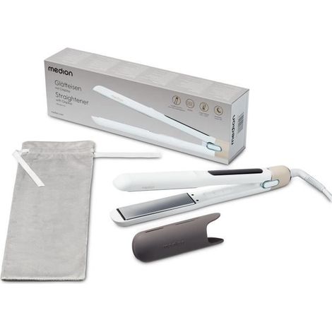 Plancha - MEDION - MD19925 - 56 W - 5 programas - 165 a 210 °C - Pantalla LED - Blanco (1/5)