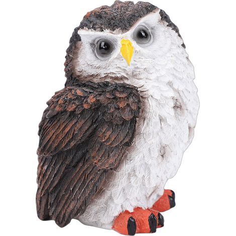 Figurine de hibou marron, mignonne et réaliste, petite sculpture en résine, statue d'animal pour la décoration intérieure (1/5)