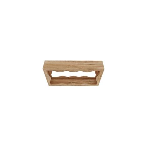 Console effet bois naturel, 160 cm, meuble d'entrée à bord ondulé, console étroite 2 niveaux avec étagère ouverte pour salon, couloir et entrée
