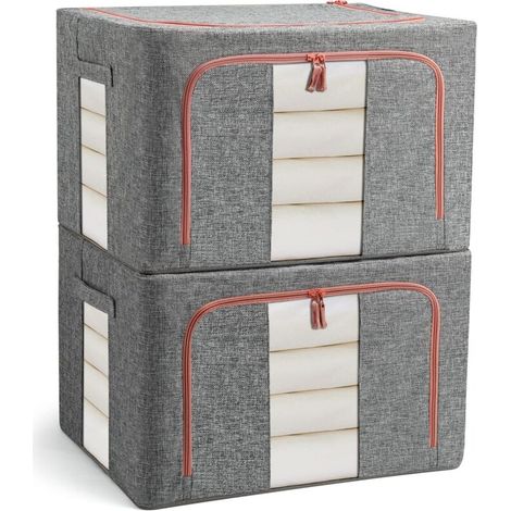 Sacs de Rangement Pliables et Rigides pour Couettes,Gris (24L) (1/5)