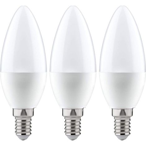 Ampoule pointue, culot E14, lumière blanc chaud 9W, adaptée aux suspensions, paquet de 3 (1/4)