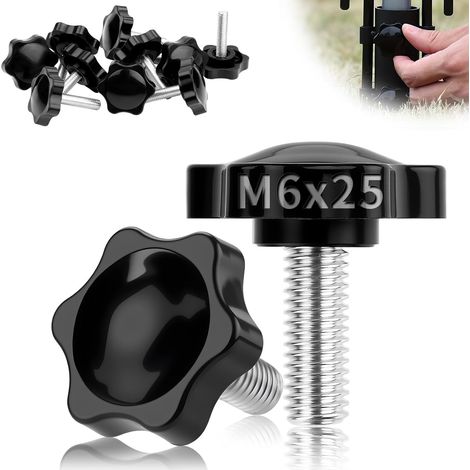 12 x Star Screws M6 x 25 mm, Head Diameter 25 mm Clamping Button (1/5)