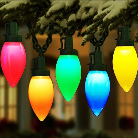 Weihnachtslichterkette für den Außenbereich, C9 LED-Lichterkette, 5 m, 20 LEDs, wasserdicht, Erdbeer-Design, für drinnen und draußen, Terrasse (1/4)