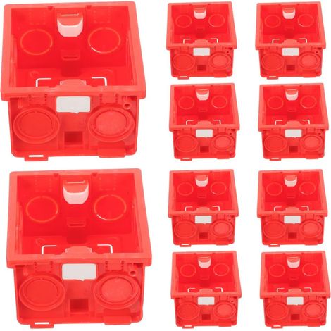 Boîte D'installation de Type 86 Lot de 10 en Pvc Rouge Montage Encastré Saillie, Espacement Stable de 2, 5cm, Format pour Deux Panneaux 86 Côte à Côte (1/5)
