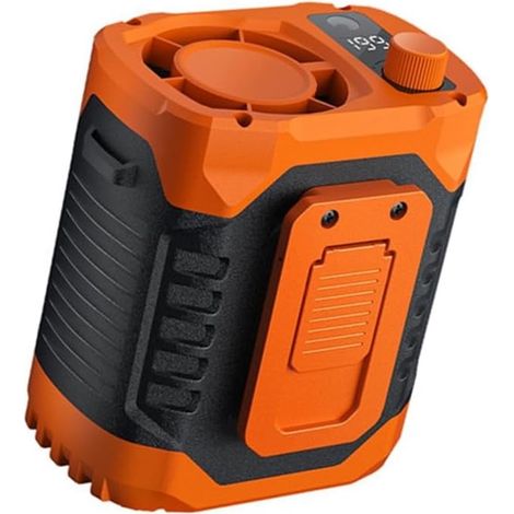 Ventilateur ceinture portable clip orange 3600mAh rechargeable mains libres vitesse réglable marche travail camping extérieur été randonnée (1/5)