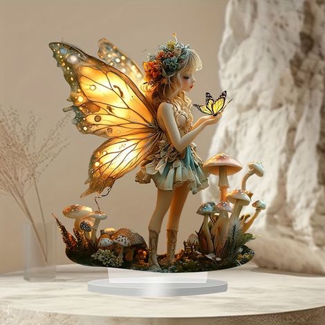 Ornement Papillon Fée - Décoration Bureau Chambre Étude - Figurine Magique Enchantée - 1 Pièce (1/5)