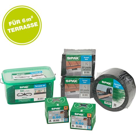 Kit de instalación terraza Spax acero inoxidable 6 m² ventilación protección