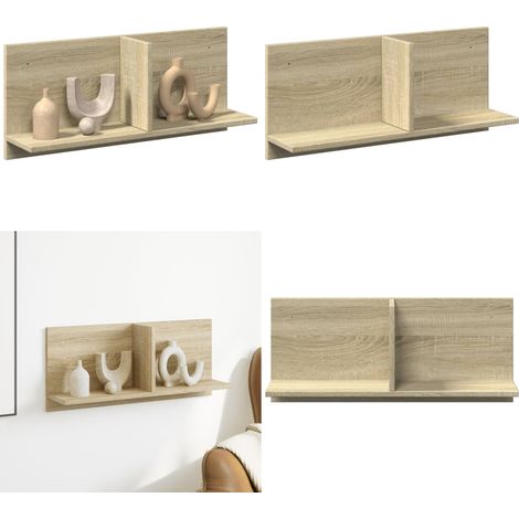 vidaXL Wandschrank 70x16,5x30 cm Sonoma Eiche Holzwerkstoff (1/5)