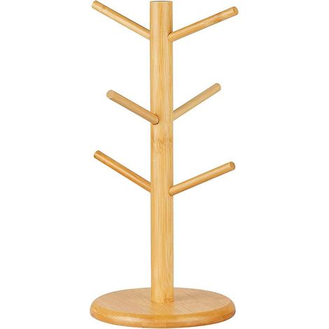 Porte-tasses en bambou, support à tasses en forme d'arbre, lot de 1, organisateur de comptoir de cuisine minimaliste