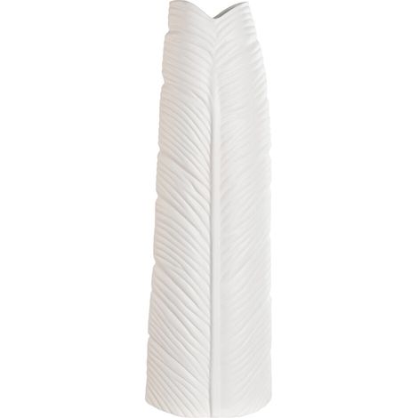 Jarron Gres 33X10X70 Hoja Blanco (1/3)