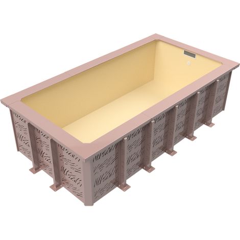 Moncoffrage – Piscine hors sol 10m² – Structure aluminium gris foncé – Liner bleu ciel – Montage rapide en moins de 6h – Filtration à sable 6m3/h (1/5)