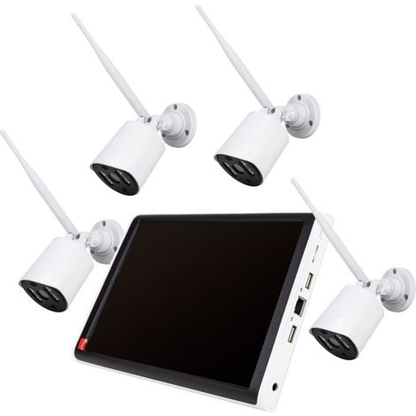 Kit de vidéosurveillance - PNI - PNI-WF663-S - NVR écran 10,1" - 4 caméras ext. 3MP - WiFi P2P IP65 (1/4)