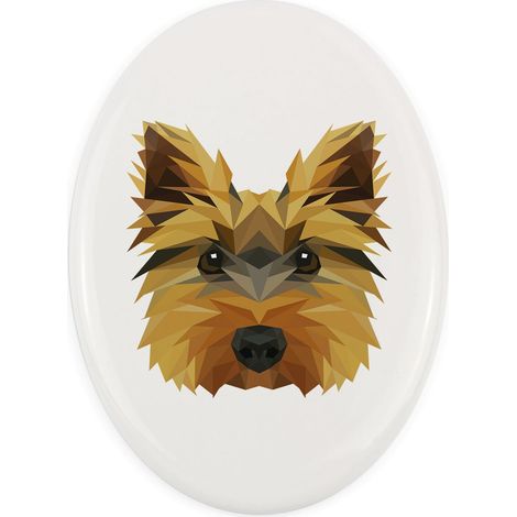 Yorkshire Terrier, York, York, Yorkie - un piatto geometrico con foto e iscrizione di Art-Dog (1/4)