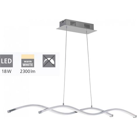 Lampadario A Sospensione Moderno Lasana 2 Acciaio Cromo 1 Luce Led 19W 2600Lm (1/5)