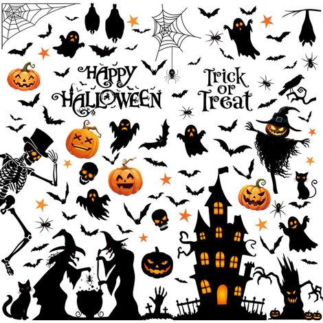 Autocollants pour vitrines d'Halloween - Décorations de vitrines - Autocollants pour fête d'Halloween (1/5)