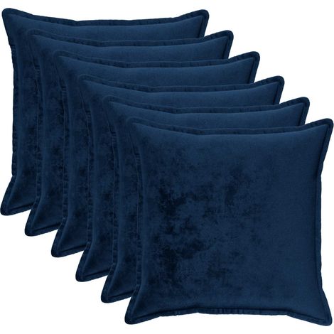 Cushion Cover 6 pcs HOUTEN Navy Blue 70 x 70 cm Flannel vidaXL (1/5)