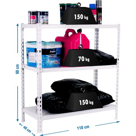 Simonrack Ecoclick Superplus 3/400 Regalsystem aus weißem Metall