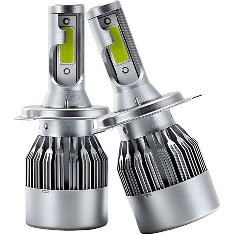 Lot de 2 Ampoules LED C6 H4 24W pour Phare Automobile Éclairage Haute Intensité Argent