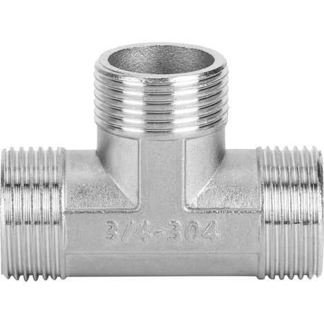 Raccordo a T in acciaio inox – filettatura maschio da 3/4" – idraulica – ferramenta – tubo filettato