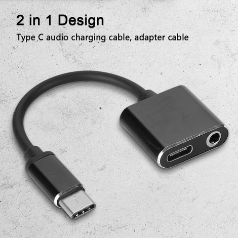 Adaptateur USB-C vers Jack 3.5mm avec Micro Intégré pour Casque Gaming (Noir)