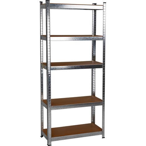 Metall Steckregal Kellerregal 5 Holzböden 350kg Regal Lagerregal Werkstattregal