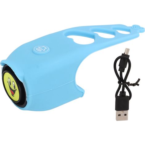Sonnette de vélo étanche électrique, équipement cycliste en silicone pour VTT et vélo de route, bleu ciel (1/4)