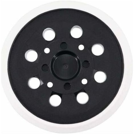Plateau ponçage 125mm velcro 8 trous - Compatible Bosch PEX 300/400 AE - Blanc - Adhérence optimale (1/4)