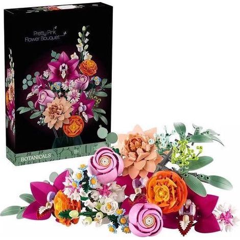 Collection Botanique « Bouquet rose » – Kit de construction pour adultes – Plante artificielle pour la décoration intérieure – Inclut des marguerites, des roses