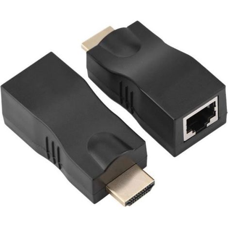 Convertisseur HDMI, câble HDMI 2Pcs 30m Extension HDMI vers RJ45, réseau sans perte 1080P sur Cat5e/6 (1/4)