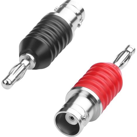 Adaptateur BNC vers fiche banane 4 mm - Connecteur BNC femelle vers fiche banane 4 mm - Adaptateur coaxial HF BNC vers fiche de lampe de 4 mm - Pour câble coaxial, multimètre, circuit de (1/5)
