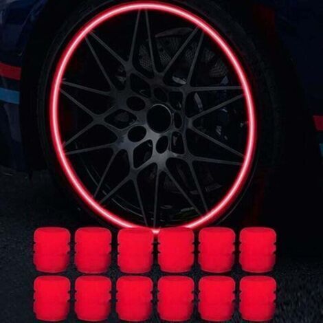 Lot de 12 Bouchons Valve Pneu Voiture Fluorescents, Bouchons de Tige de Valve de Pneu de Voiture Lumineux Universels Capuchon Anti-poussière de Voiture pour Auto, SUV, Moto, Camion (1/4)