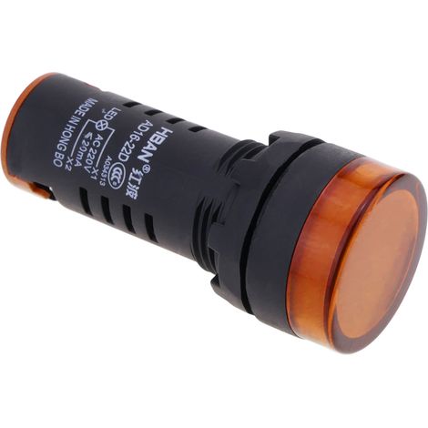 BeMatik - Pilote LED indicateur clignotant 22mm 220 VAC pour panneaux de contrôle lumiere orange (1/5)