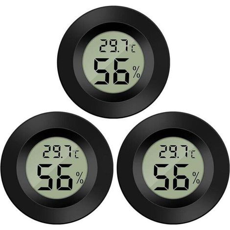 3er-Pack digitales LCD-Hygrometer-Thermometer zur Feuchtigkeitsmessung für Luftbefeuchter, Luftentfeuchter, Gewächshäuser, Keller und Babyzimmer (1/5)