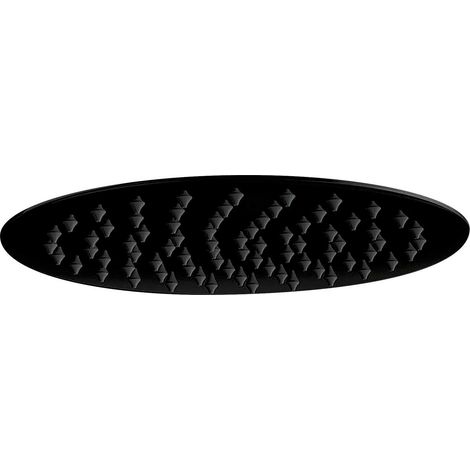 Orbit Noire Round Fixed Shower Head 300mm Diameter - Matt Black (1/2)