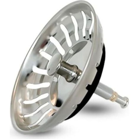 Filtre universel en acier inoxydable pour évier – Broche réglable – Lavable au lave-vaisselle – Diamètre de 82 mm pour empêcher les résidus alimentaires de boucher le filtre. (1/3)