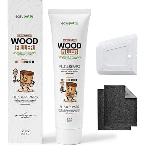 Wood Paste Interior and Exterior Sandpaper and Spatula Included (1/5)